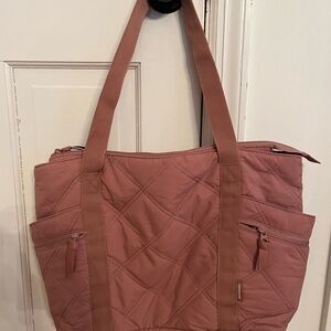 Elegant Quilted Tote Bag in Mauve